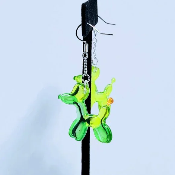🆕 MBM Balloon Animals Green Dog Dangle Earrings - Picture 4 of 10